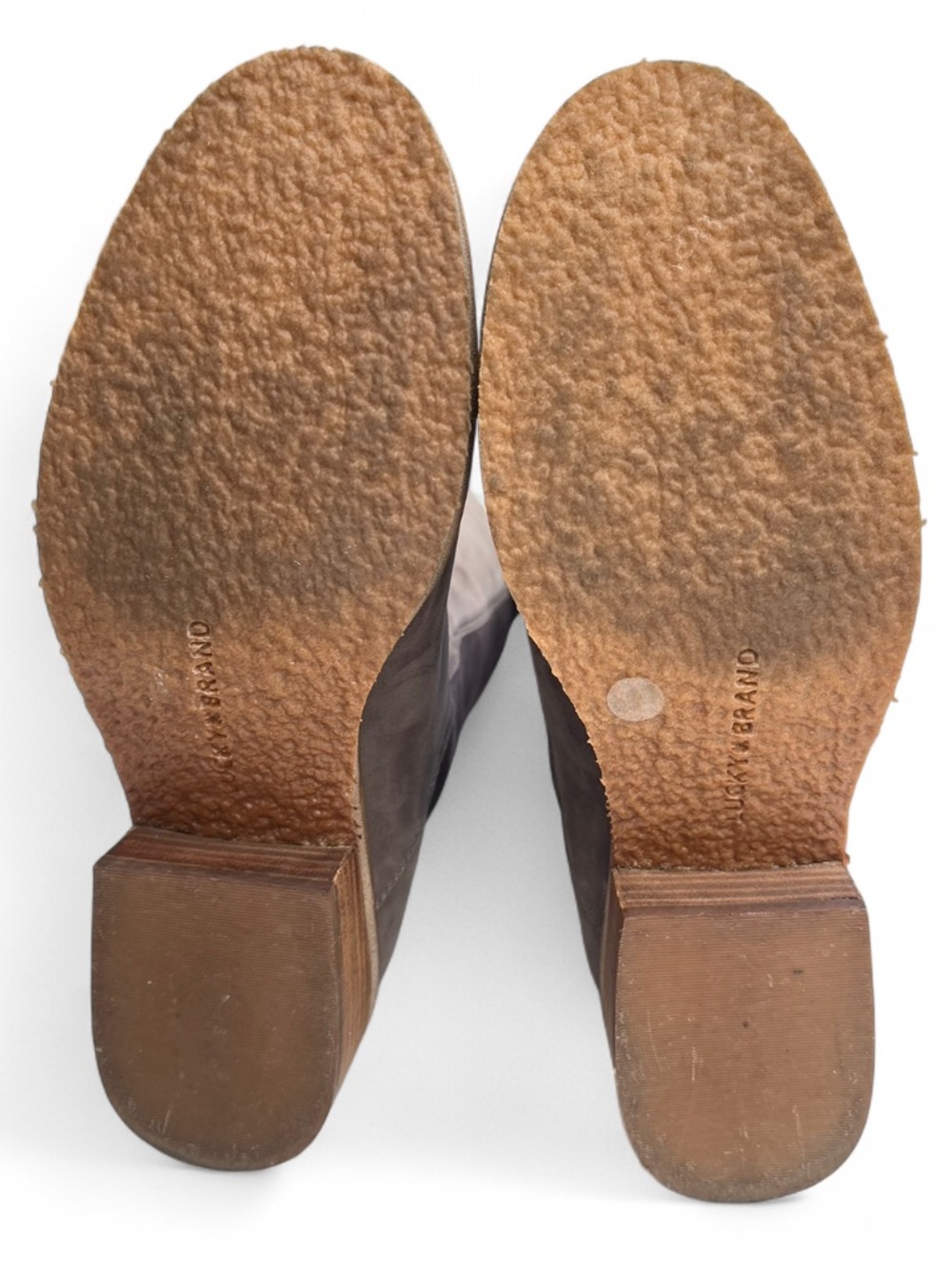 Lucky Brand Tilaree Knee High Boots 7.5 Suede Leather Taupe Equestrian Capsule - Picture 16 of 16